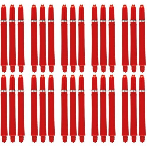 Хвостовики красного цвета для дротиков Дартс. Набор из 10-ти комплектов Winmau Nylon с колечками (Medium)