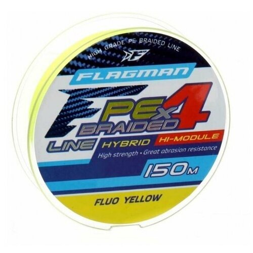 Шнур Flagman PE Hybrid F4 150м Fluo Yellow 0.14мм