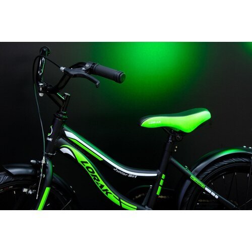 Велосипед детский Lorak Junior 14 Boy Матовый Чёрный/Зелёный