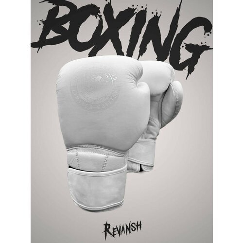 Боксерские Перчатки из натуральной кожи REVANSH PRO TOP WHITE 14 унций