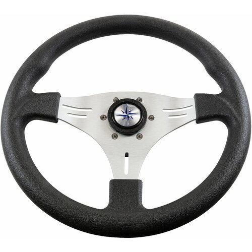 Рулевое колесо MANTA обод черный, спицы серебряные д. 355