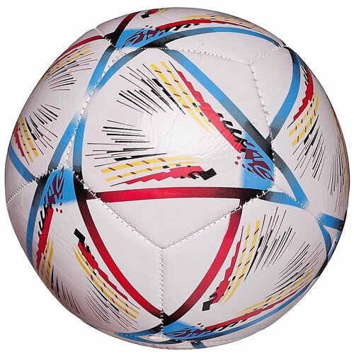 Мяч футбольный с сине-бордовыми полосками (22-23 см) - Junfa Toys [L398/сине-бордовые]