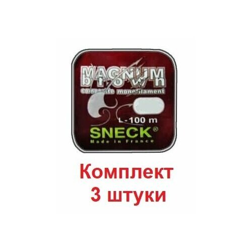 Леска монофильная для рыбалки Sneck Magnum Brown d-0,25, 100m, 3 штуки