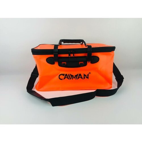 Водонепроницаемое складное сумка-ведро с крышкой / кан рыболовный с линейкой, 45 см, оранжевый