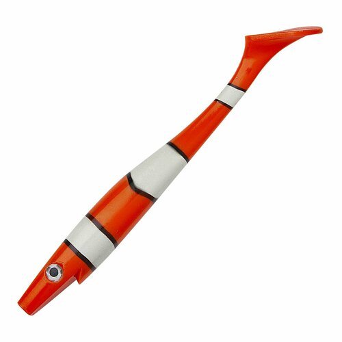 Приманка силиконовая Strike Pro Pig Shad Jr 200мм 2шт #C130 Clownfish