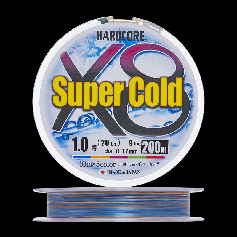 Шнур плетеный Duel Hardcore PE X8 Super Cold #1 0,17мм 200м (5Color)