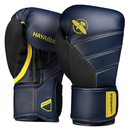 Боксерские перчатки Hayabusa T3 Navy/Yellow (12 унций)