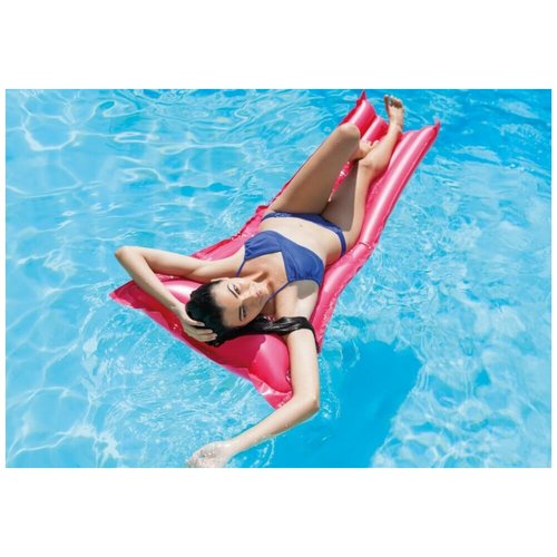 Надувной матрас для плавания 183х69 см, одноместный, розовый матовый, до 100 кг, от 8 лет, без насоса, Intex 59703