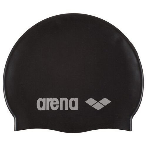 Шапочка для плавания arena Classic Silicone Cap 91662, black/silver