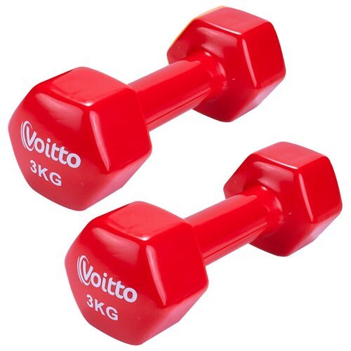 Набор виниловых шестигранных гантелей для фитнеса Voitto 3 кг (2шт)