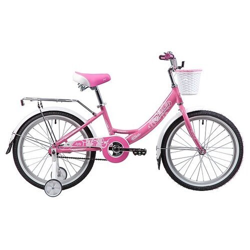 Велосипед NOVATRACK 20', GIRLISH line,розовый, алюм.рама., тормоз нож, крылья и багажник