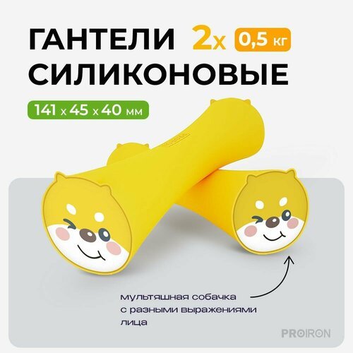 Гантели 0,5 кг PROIRON, силиконовые, 2 штуки