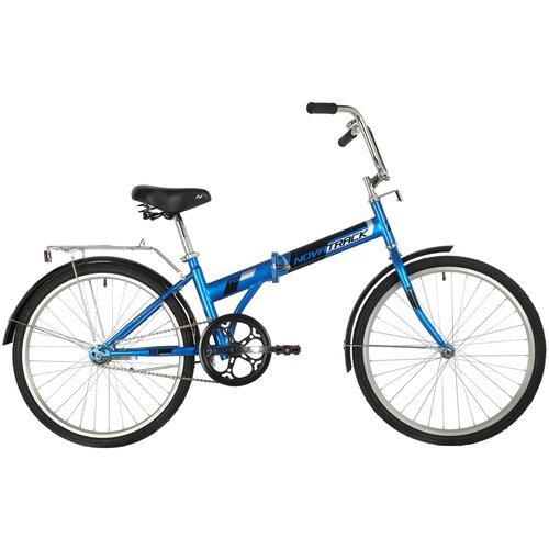 Велосипед NOVATRACK 24' складной, синий, тормоз ножной, багажник, крылья