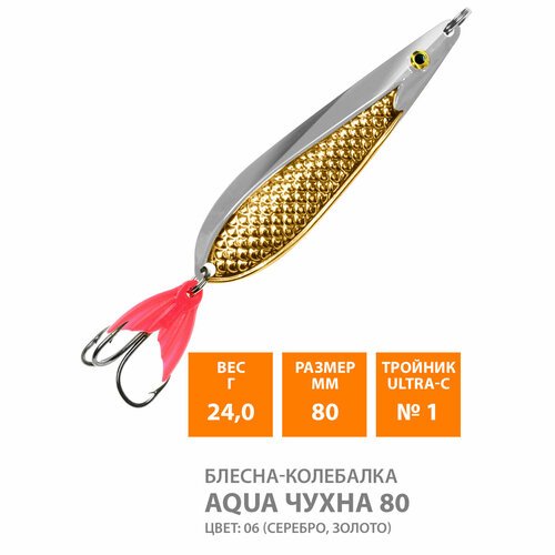 Блесна колебалка для рыбалки AQUA Чухна 80mm 24g цвет 06