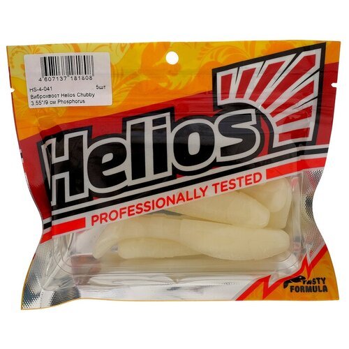 Helios Виброхвост Helios Chubby Phosphorus, 9 см, 5 шт. (HS-4-041)