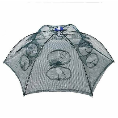 Раколовка, тип зонт, 12 входов, металлическая, сетка-капрон, ячейка 4мм, с приманкой