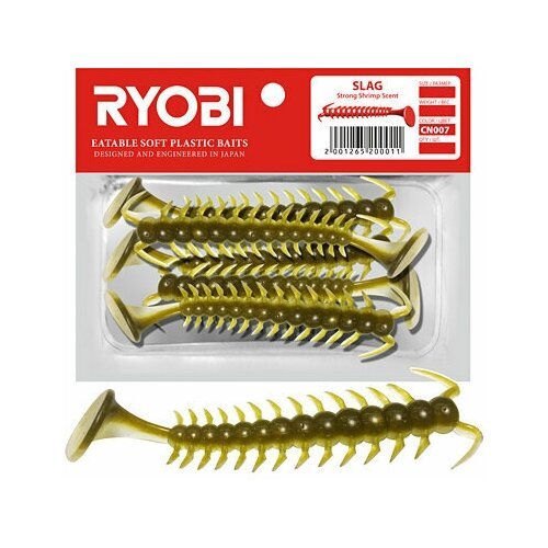 Мягкая силиконовая приманка риппер Ryobi SLAG (36mm), CN007 (spring lamprey), ( упк. 8 шт.)