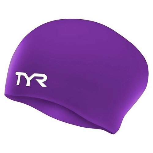 Шапочка для плавания Tyr Long Hair Wrinkle-Free Silicone Cap LCSL, фиолетовый