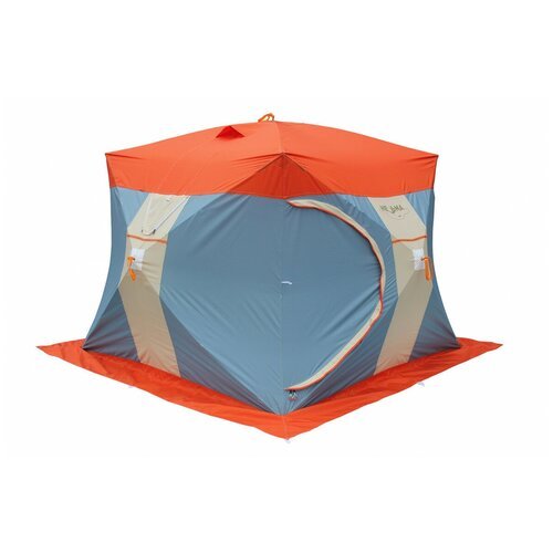 Палатка рыбака Митек Нельма Куб 3 Люкс (оранж-беж/сероголубой)