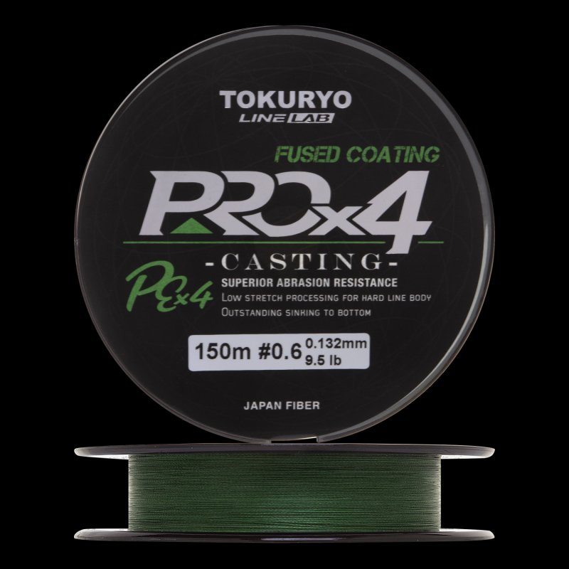 Шнур плетеный Tokuryo Pro PE X4 #0,6 0,132мм 150м (dark green)