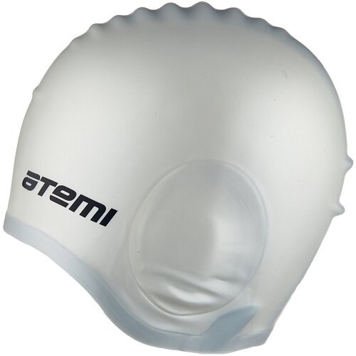 Шапочка для плавания Atemi, силикон (c ушами), серебро, EC103