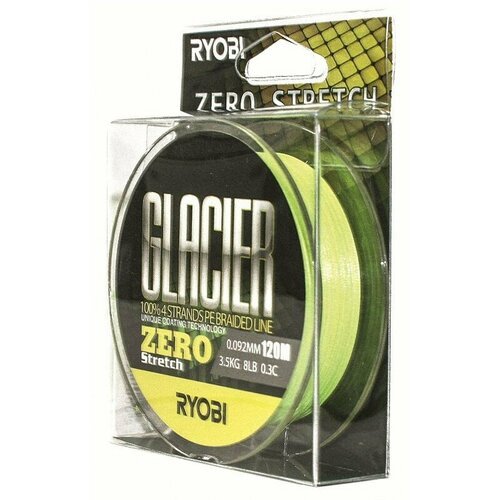 Шнур RYOBI PE GLACIER 4* 120m d-0.128 #4.5kg Yellow RB4Y128