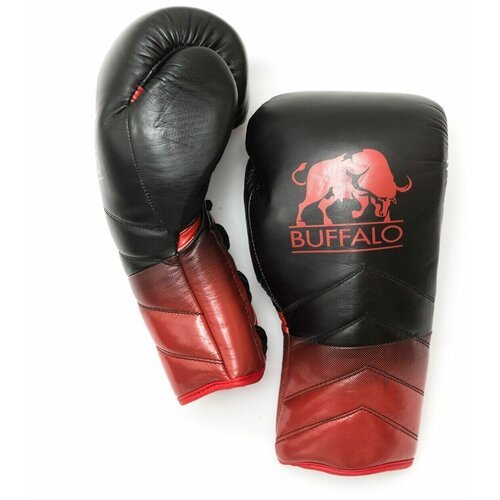Перчатки боксерские Buffalo кожаные на шнуровке 10 oz Black/Red
