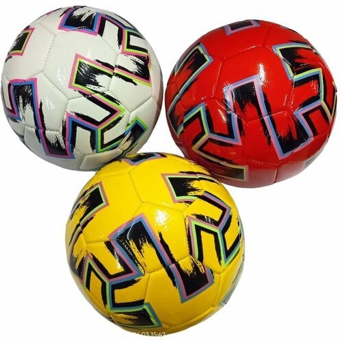 Мяч футбольный цветной с рисунком размер 5, диаметр 21 см, цвет в ассортименте, L762