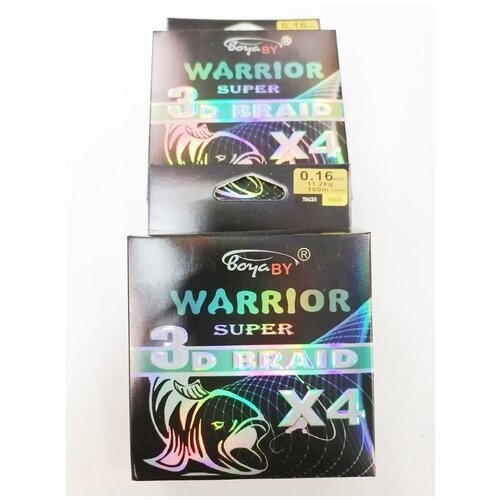 Плетенка BoyaBy 3Dx4 100м, d 0.16mm 11.2kg WARRIOR Super braid