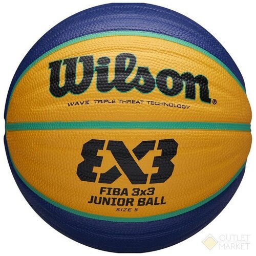 Мяч баскетбольный WILSON FIBA3x3 Replica, размер 5, резина, цвет жёлтый/синий