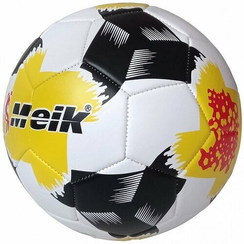 Мяч футбольный MEIK 157 (ТПУ 2,3 мм, 365 гр. маш. сш. ) (белый/оранжевый)