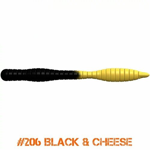 TM Fat Worm 3' -206 Black&Cheese (Cheese)