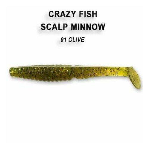 Силиконовые приманки Crazy Fish Scalp minnow 4' 18-100-1-4, Креветка, 4 шт.