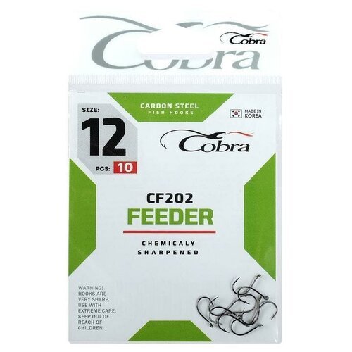 Крючки Cobra FEEDER CF202-12, 10 шт.