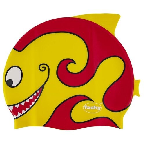 Шапочка для плавания детская FASHY Childrens Silicone Cap, 3048-00-80, силикон, желтый-красный