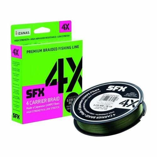 Леска плетеная SUFIX SFX 4X зеленая 135 м 0.205 мм 11.5 кг PE 1.5