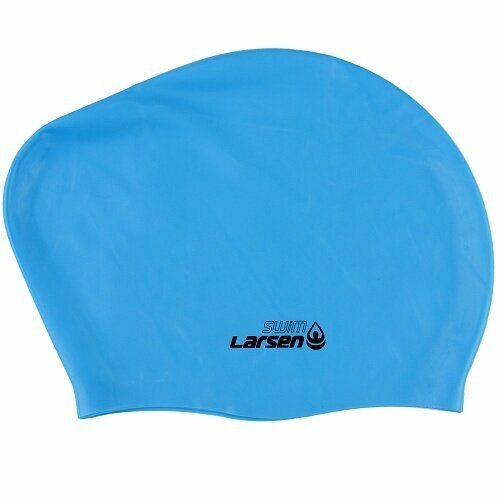 Шапочка плавательная для длинных волос Larsen SC804 голубая