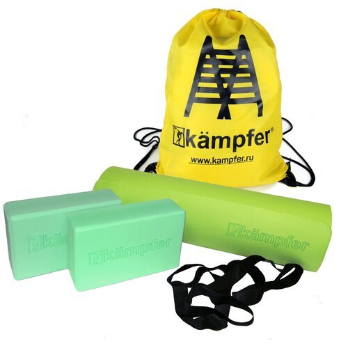 Комбо-набор для йоги Kampfer Combo Green зеленый, желтый