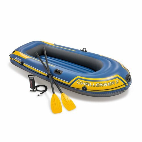 Лодка надувная INTEX CHALLENGER 2 SET, 2 мест. + ручной насос, пластиковые весла