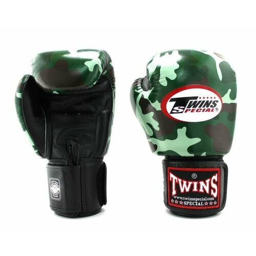 Боксерские перчатки Twins fbgvl3-AR fancy boxing gloves зеленые (16 унций, Кожа, Twins, 400, 200, 150, Зеленый) 16 унций