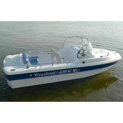 Стеклопластиковая лодка Wyatboat-430M (тримаран)/ Стеклопластиковый катер/ Лодки Wyatboat