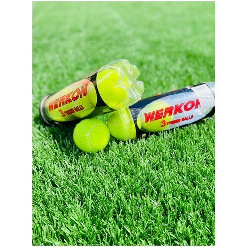 Мячи для большого тенниса в наборе (в тубе) WERKON из 3 штук