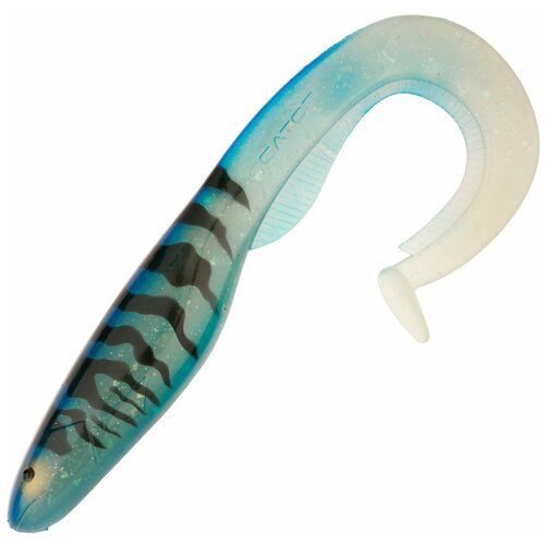 Силиконовая приманка для рыбалки Gator Catfish 35см #BlueSilverGlitter UV, твистер на щуку, окуня, судака