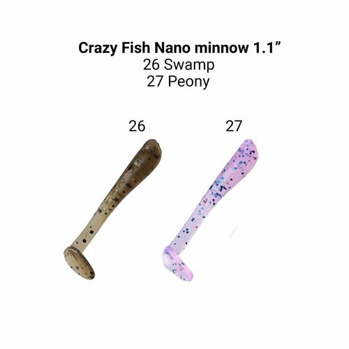 Силиконовые приманки Crazy Fish Nano Minnow 1.1' 68-27-26/27-1 (аромат анис)