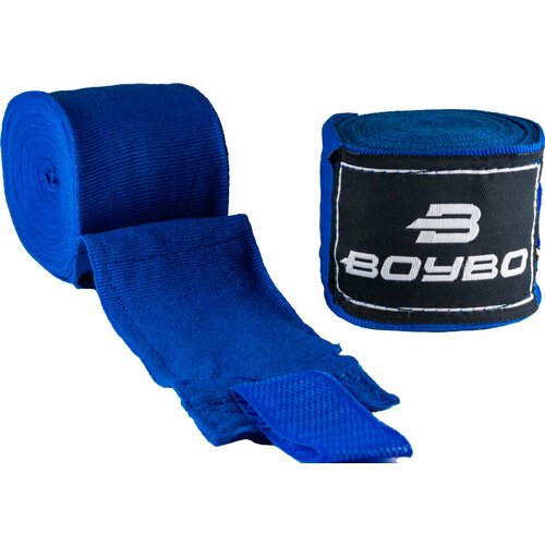 Бинты боксерские BoyBo, длина 2,5 метра, материал хлопок, цвет синий