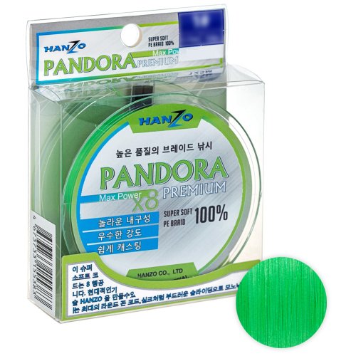 Плетёный шнур Hanzo Pandora Premium X8 150м. 0.17мм. Flash Green