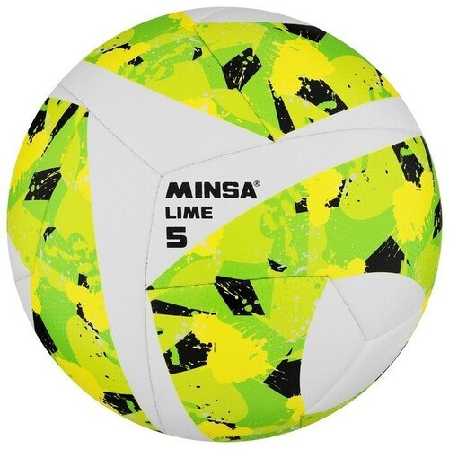 MINSA Мяч футбольный MINSA Lime, PU, гибридная сшивка, размер 5