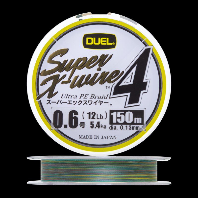 Шнур плетеный Duel PE Super X-Wire 4 #0,6 0,13мм 150м (5color-Yellow marking)