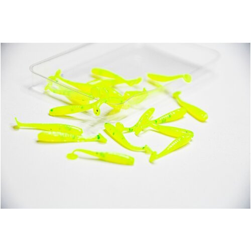 Силиконовая приманка Mini minnow 25 мм, цвет Лимонный/ Chartreuse, 20 шт. уп. Nano minnow мормышинг
