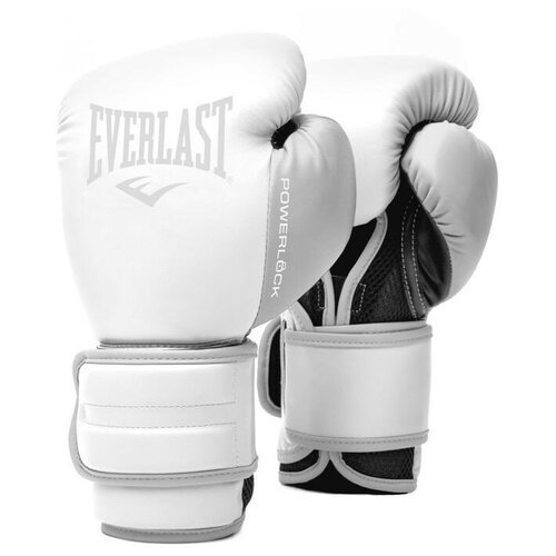Перчатки тренировочные Everlast Powerlock PU 2 12oz белые